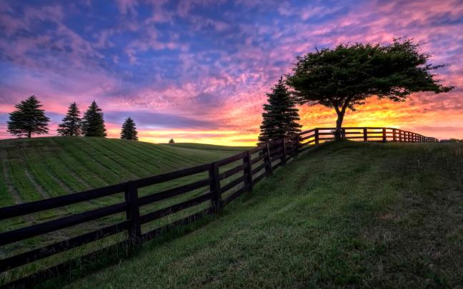 Hills Countryside Sunset Wallpaper for Widescreen Desktop PC 1920x1080 