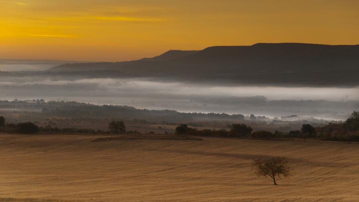 HD wallpaper of landscape, desktop wallpaper of the hills, fog 