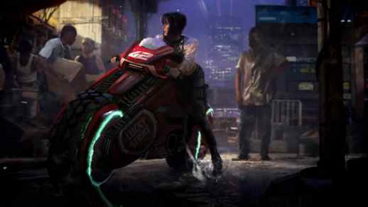 Cyberpunk Girl on Futuristic Bike - Live Desktop Wallpapers