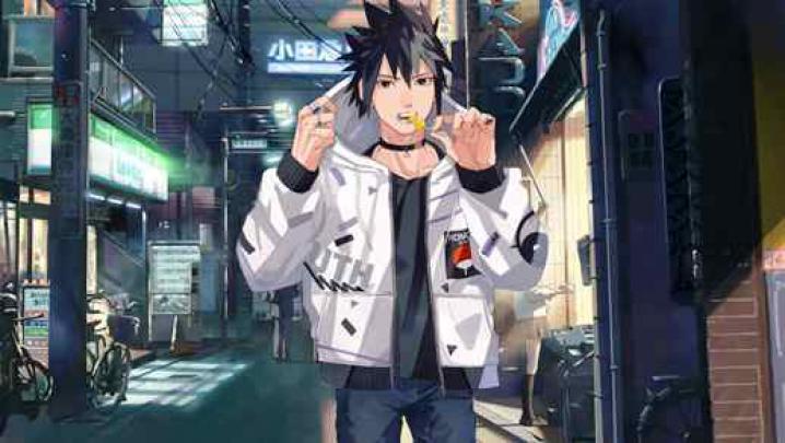Sasuke Lollipop and Some Glitch - Live Desktop Wallpapers