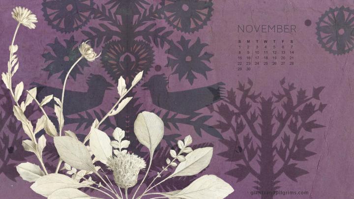 November Calendar Free Desktop and iPhone Wallpaper \u2013 Giants \u0026 Pilgrims