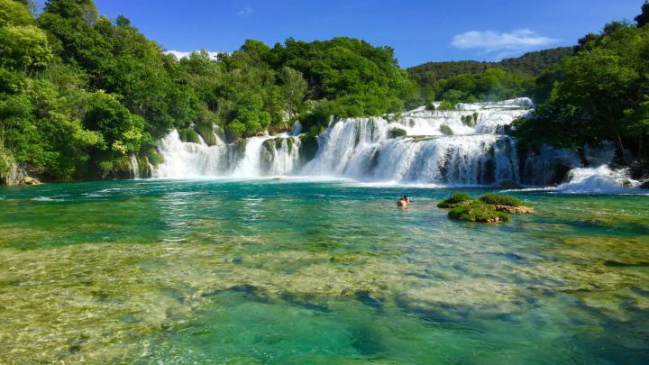 Plitvice Lakes Stepped Waterfalls On The River Krka National Park 