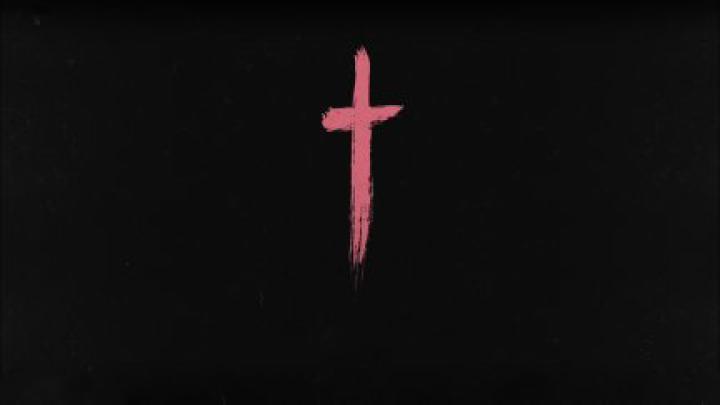 cross, minimalism, black, pink, simple background | 1920x1080 Wallpaper 