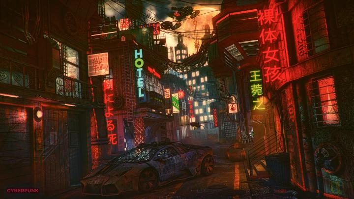 1920x1080 Futuristic Cyber City Lamborghini Night 4k Laptop Full HD 