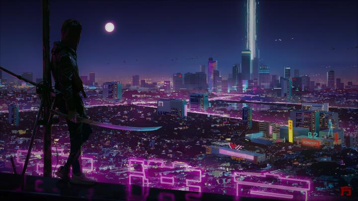 Wallpaper : cyber, neon, city, technology, futuristic, digital 