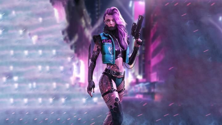 Cyberpunk, Girl, Sci-fi, 4k, - Cyberpunk 2077 Wallpaper Phone 