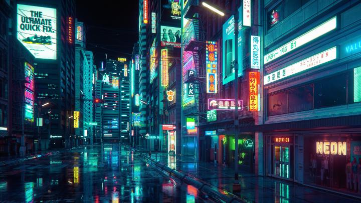 Download 3840x2160 wallpaper cyberpunk, city, buildings, art, 4k, uhd 