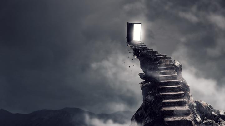 Wallpaper Stairs, surrealism, dark, 4K, Art #18611