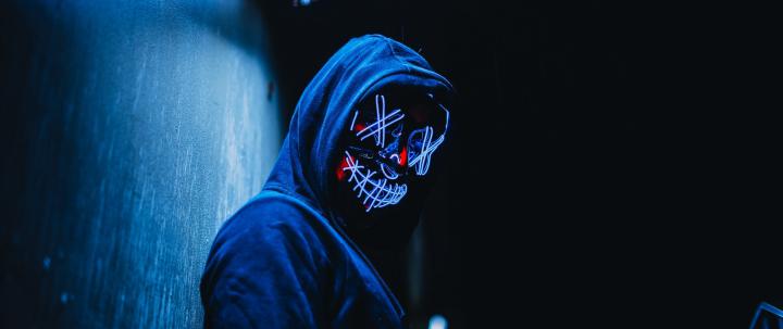 Glowing mask at the dark HD Wallpaper 4K Ultra HD Wide TV - HD 