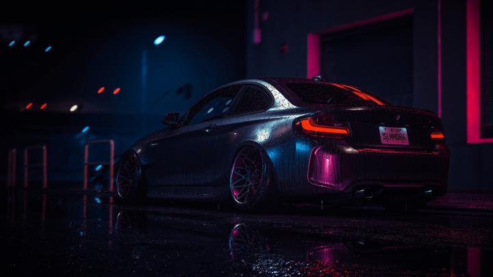 Wallpaper : car, dark, digital art, vehicle, BMW 1920x1080 