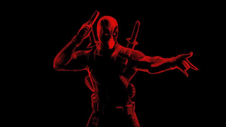 Download 1920x1080 wallpaper red, line arts, deadpool, full hd, hdtv 