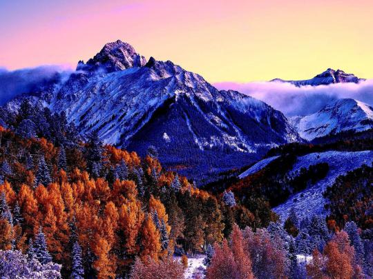 Winter and autumn colliding HD desktop wallpaper : Widescreen : High 