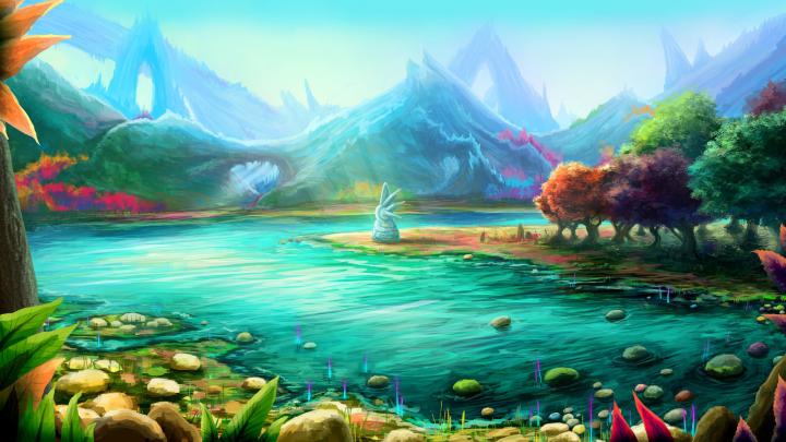 Wallpaper : 1920x1080 px, colorful, digital art, landscape, mountains 