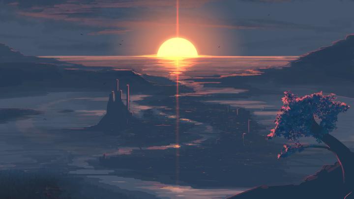 Download wallpaper: Digital Art: Sunset 1920x1080