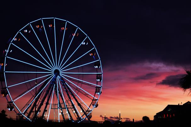 Ferris Wheel Sunset Clouds 5k, HD Nature, 4k Wallpapers, Images 