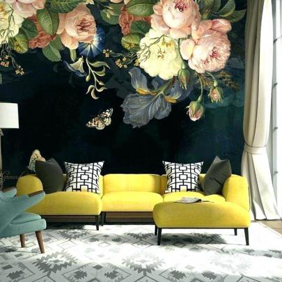Big Floral Wallpaper Extra Large Floral Print Wallpaper - Floral Wall 