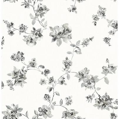 56.4 sq. ft. Cyrus Black Floral Wallpaper-3115-24482 - The Home Depot