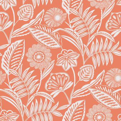 2969-87528 - Alma Coral Tropical Floral Wallpaper - by A-Street Prints
