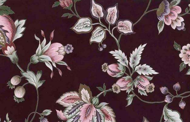 Maroon Floral Vintage Wallpaper Pink Rose Gold Metallic 24702 D\/Rs