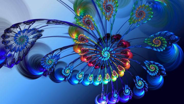 Blue Fractal Flowers Art HD Abstract Wallpapers | HD Wallpapers | ID #56139