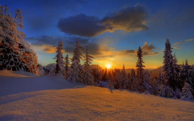 [41+] Winter Sunrise Desktop Wallpaper 