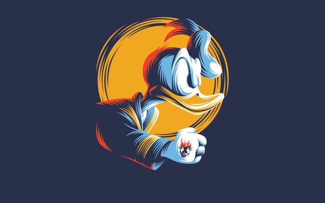 Donald Duck Minimal Art 4k In 2880x1800 Resolution | Cartoon artwork 