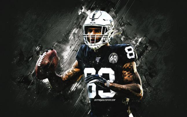 Download wallpapers Darren Waller, Las Vegas Raiders, NFL, american 