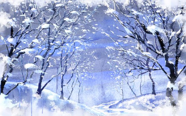 Christmas Winter Scenes Wallpaper \u00b7\u2460 