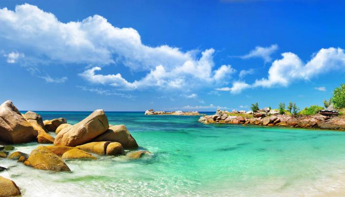 Sea Ocean Clouds Stones Nature Tropics Scenery Wallpapers - Windows Sea 