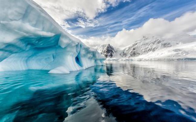 Download wallpapers Icebergs, Antarctica, ocean, ice, winter, snow 
