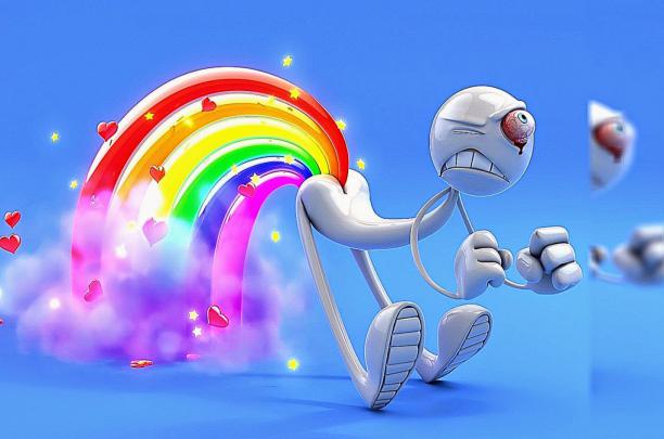 Funny 3D Rainbow Hd Desktop Wallpaper | Wallpapers Gallery