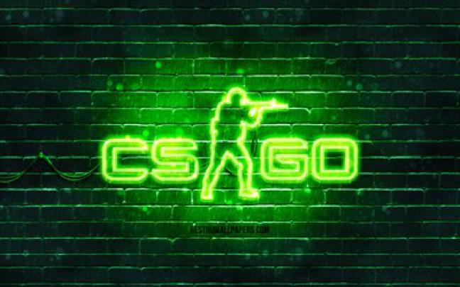 Download wallpapers CS Go green logo, 4k, green brickwall, Counter 