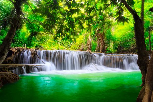 Nature Trees Waterfall Water Green River 4K Wallpaper - Best Wallpapers