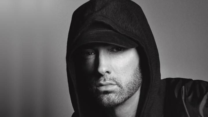 Download 1920x1080 wallpaper bw, hood, eminem, rapper, full hd, hdtv 