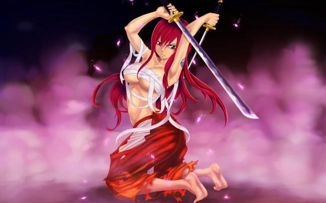 Free download sexy erza scarlet katana girl anime hd [1600x1000] for 