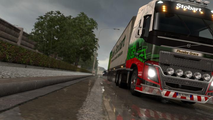 Wallpaper : 1920x1080 px, Euro Truck Simulator 2, lorry, rain 