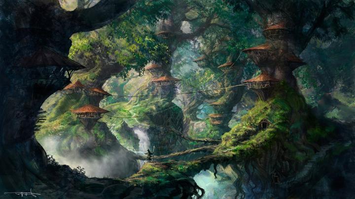 Wallpaper : 1920x1080 px, artwork, digital art, fantasy art, forest 