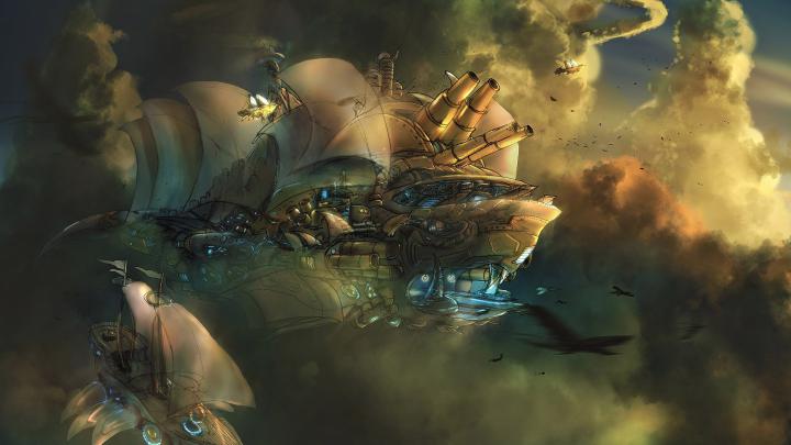 Wallpaper : 1920x1080 px, aircraft, artwork, clouds, concept art 