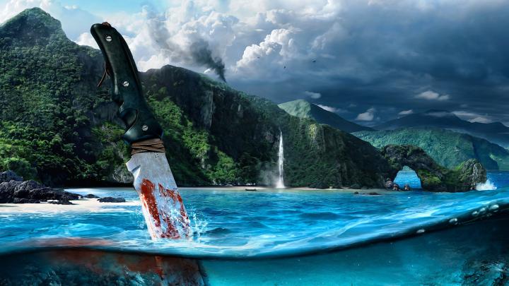 knife, Ubisoft, Tropical, Video Games, Far Cry 3, Split View, Far Cry 