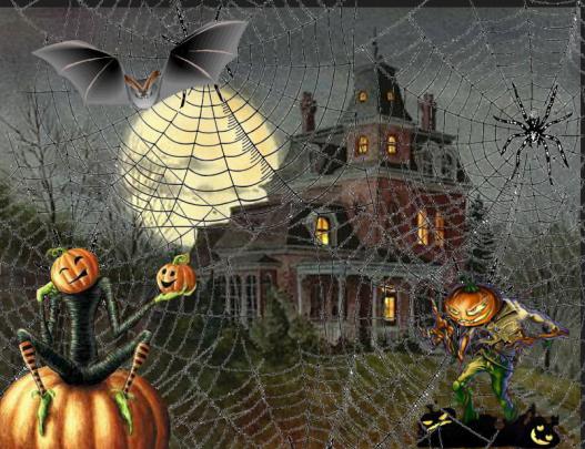 [42+] Halloween Haunted House Wallpaper 