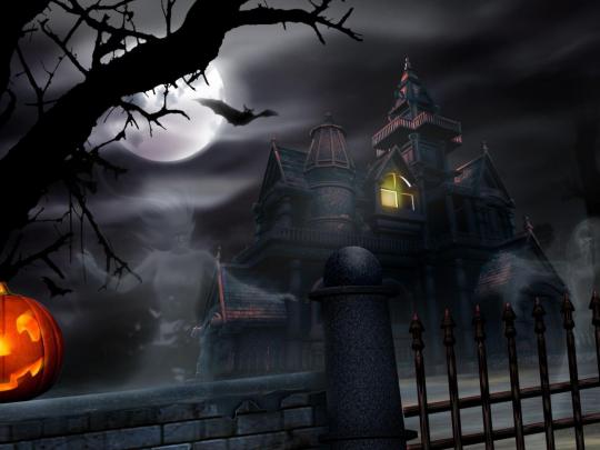 Haunted Halloween House HD desktop wallpaper : Widescreen : High 