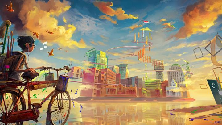 fantasy Art, Bicycle Wallpapers HD \/ Desktop and Mobile Backgrounds
