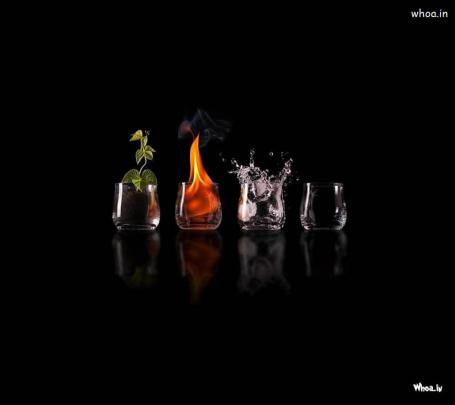 Creative Glass With Dark Background HD Wallpaper