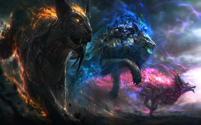 Fantasy wildlife abstract animal creative design art HD wallpaper