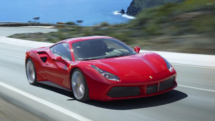 Red Ferrari 488 GTB on the road wallpaper - Car wallpapers - #49870