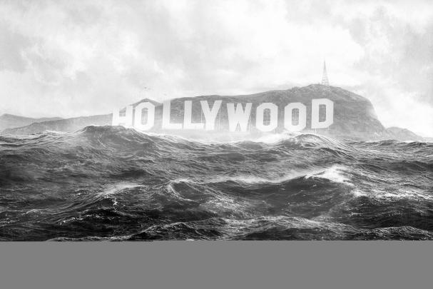 hollywood sign, Digital art Wallpapers HD \/ Desktop and Mobile Backgrounds