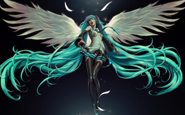Free download Hatsune Miku angel anime black girl hatsune miku sexy 