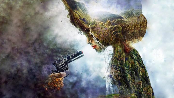 abstract, Nature, Industrial, Waterfall, Pistol Wallpapers HD \/ Desktop 