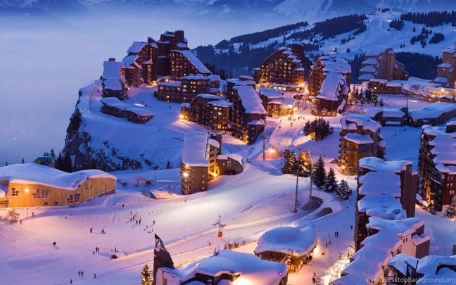 Town Winter Landscape iPad Air 2 Wallpapers Desktop Background