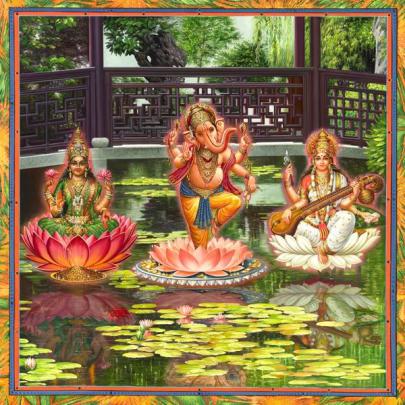 Lakshmi-Ganesh-Saraswati-desktop-wa - Sonia Novick aka Sonic Nova
